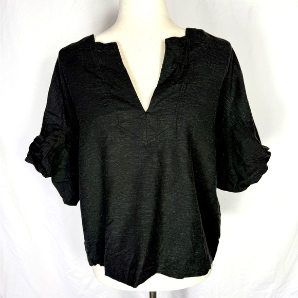 Worthington Black V-Neck Blouse - Picture 1 of 5